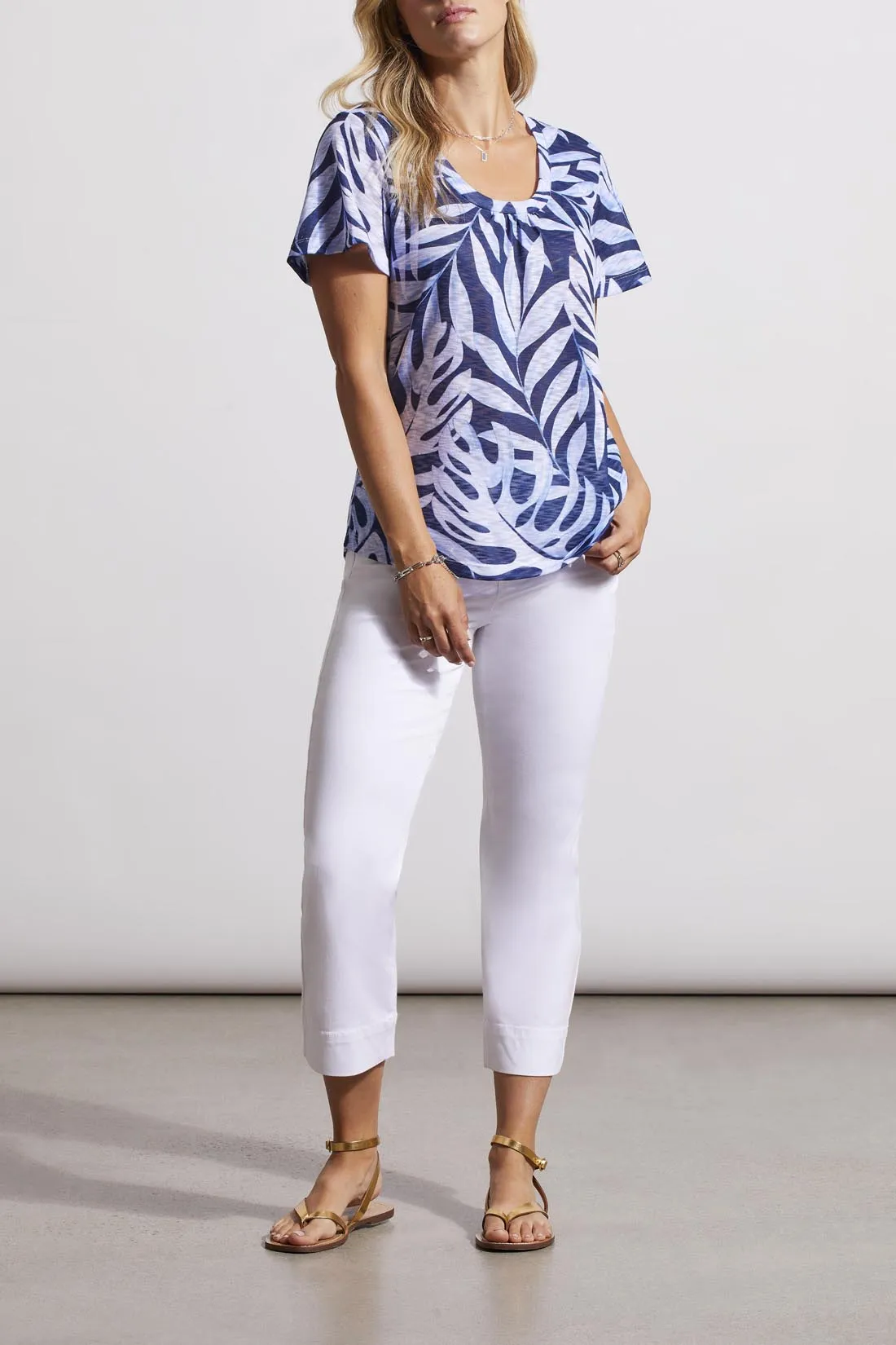 Printed Flutter Sleeve Blouse