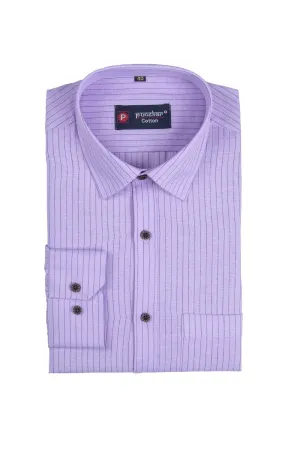Punekar Cotton Purple Color Lining Criss Cross Woven Cotton Shirt for Men's.