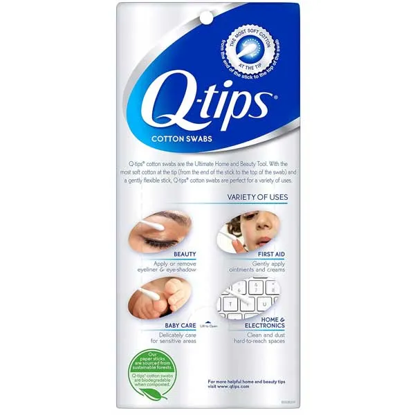 Q Tips Cotton Swab Sticks 375 Count
