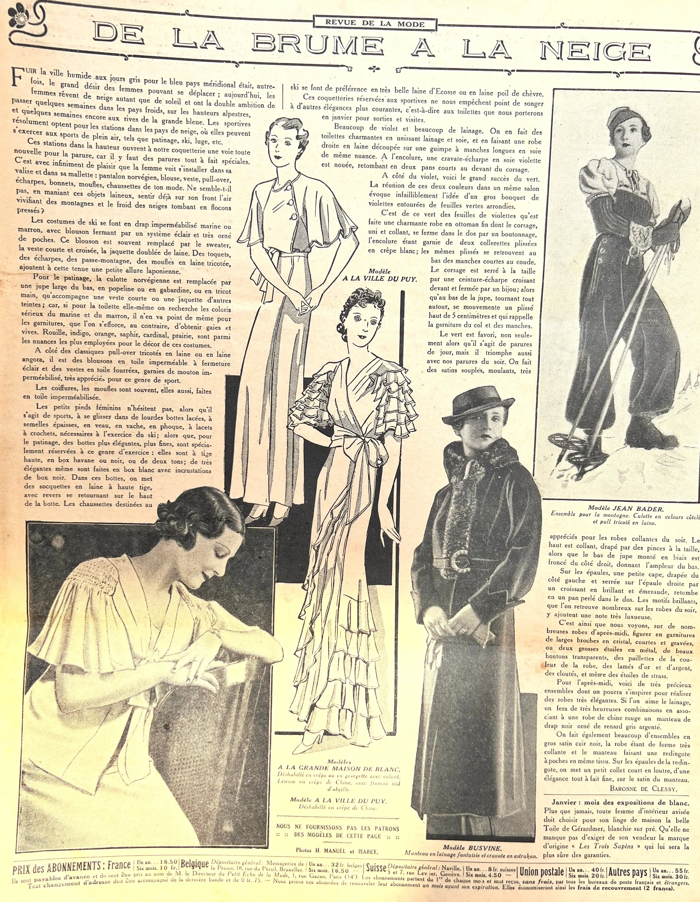 Quality Time with the kids in January 1935 French Fashion Paper Le Petit Echo de la Mode