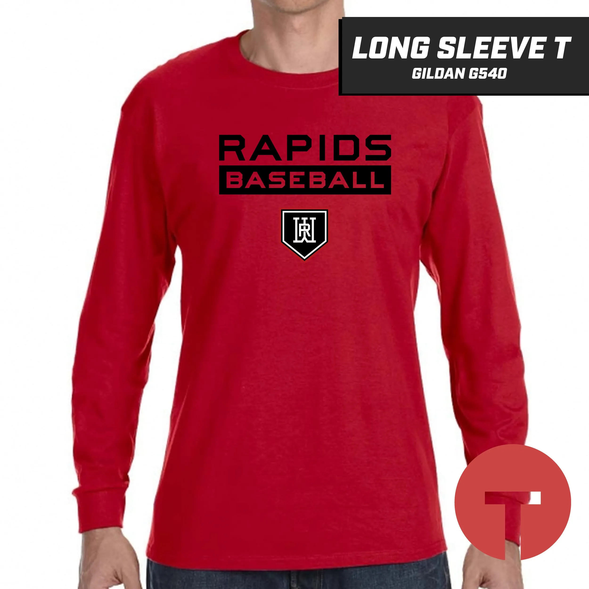 Rapids Baseball - Long-Sleeve T-Shirt Gildan G540 - LOGO 4