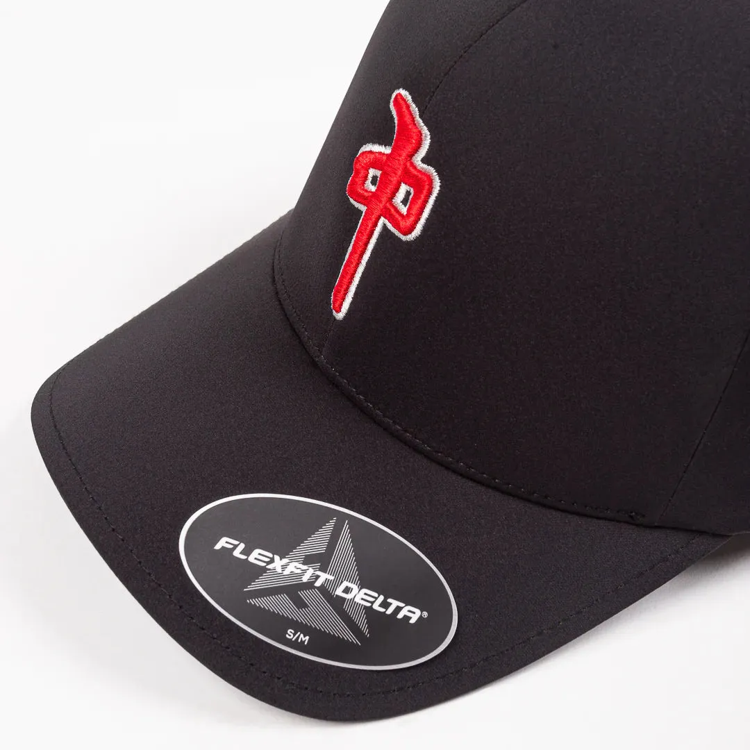 RDS Delta Flexfit OG Puffy Hat, Black Red Grey