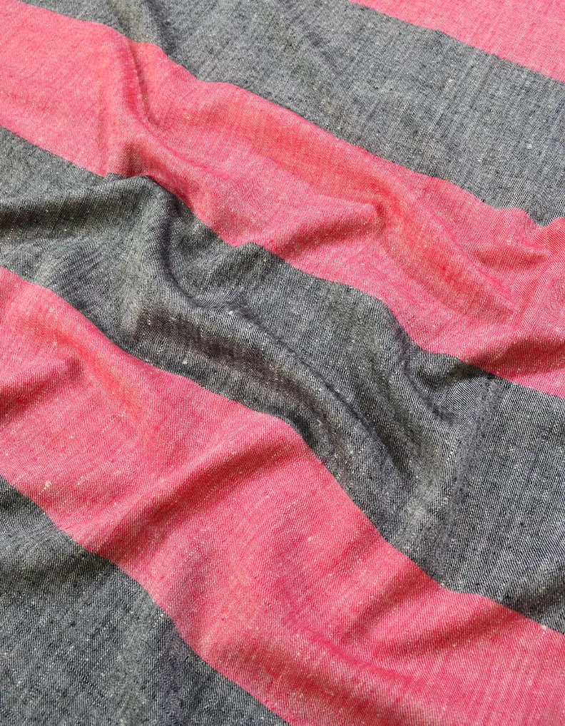 Red and Black Striped Pashmina Shawl 7221