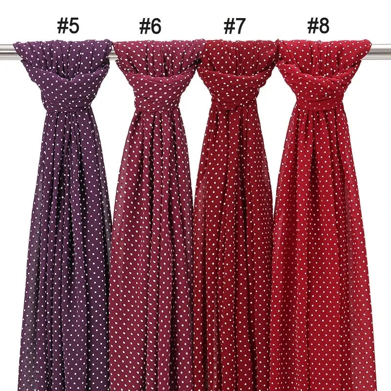 Royal Polka Dot Chiffon Shawls