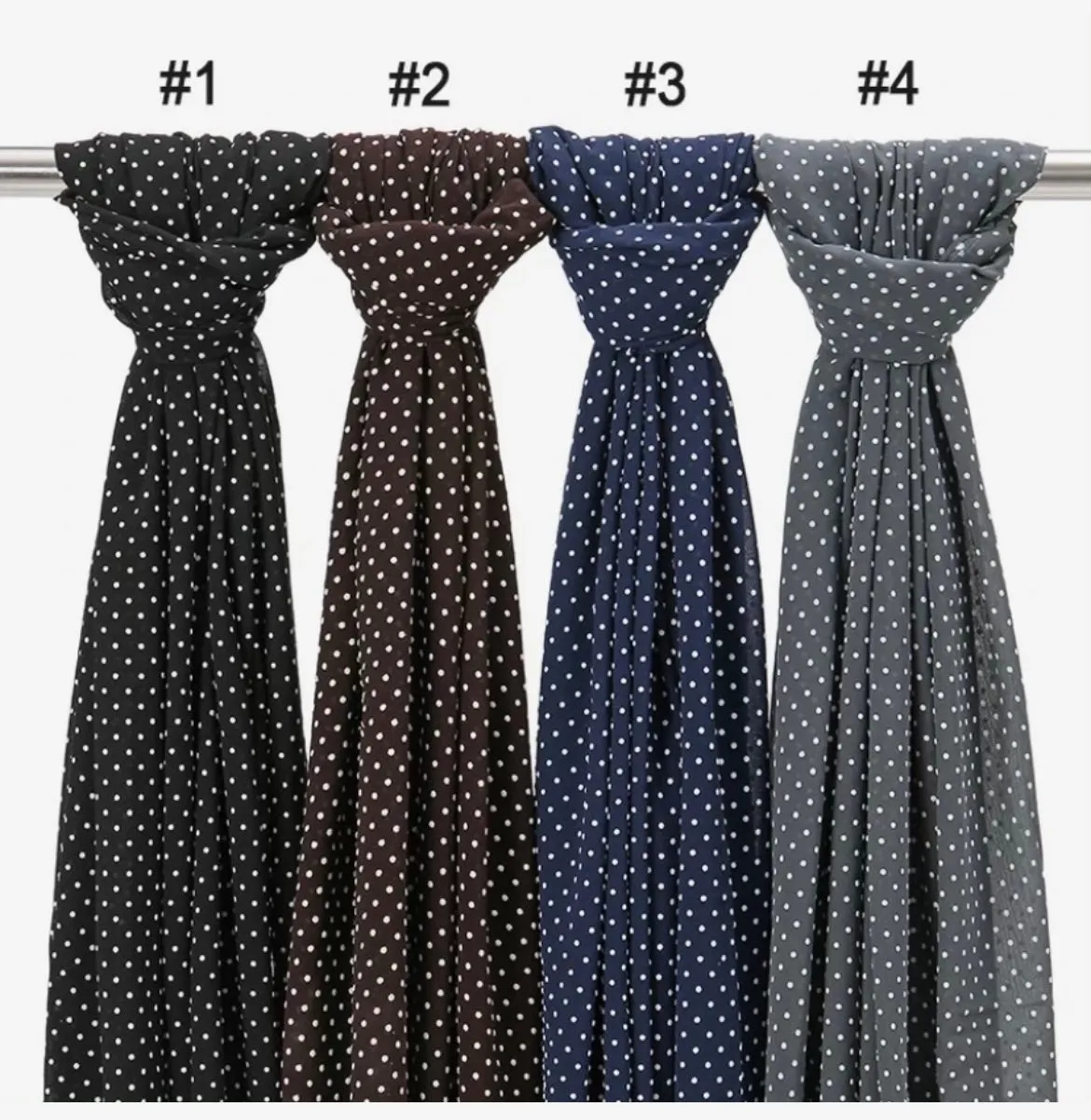 Royal Polka Dot Chiffon Shawls
