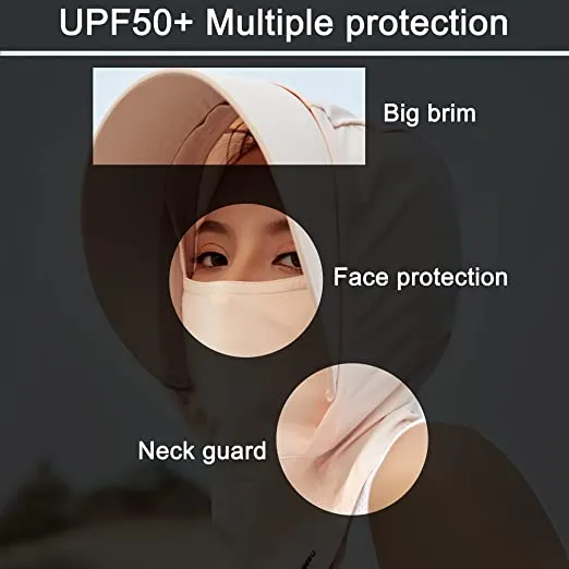 Sidiou Group Anniou 3-in-1 UPF50  Sun Hat Face Mask Neck Gaiter UV Protection Multifunctional Detachable Brim Breathable Quick Drying Outdoor Sun Cap