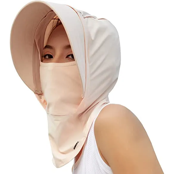 Sidiou Group Anniou 3-in-1 UPF50  Sun Hat Face Mask Neck Gaiter UV Protection Multifunctional Detachable Brim Breathable Quick Drying Outdoor Sun Cap