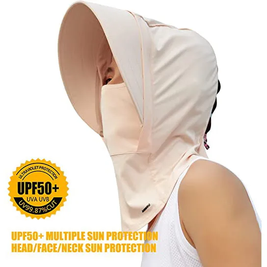 Sidiou Group Anniou 3-in-1 UPF50  Sun Hat Face Mask Neck Gaiter UV Protection Multifunctional Detachable Brim Breathable Quick Drying Outdoor Sun Cap
