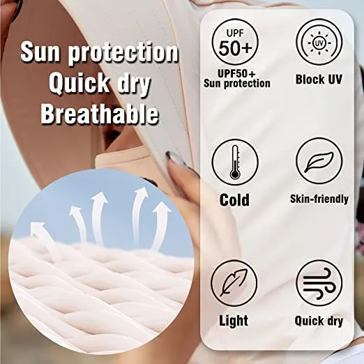 Sidiou Group Anniou 3-in-1 UPF50  Sun Hat Face Mask Neck Gaiter UV Protection Multifunctional Detachable Brim Breathable Quick Drying Outdoor Sun Cap