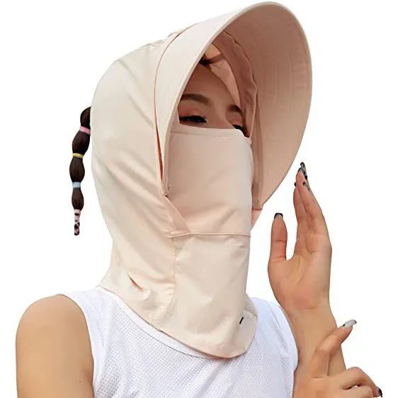 Sidiou Group Anniou 3-in-1 UPF50  Sun Hat Face Mask Neck Gaiter UV Protection Multifunctional Detachable Brim Breathable Quick Drying Outdoor Sun Cap