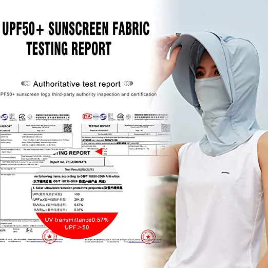 Sidiou Group Anniou 3-in-1 UPF50  Sun Hat Face Mask Neck Gaiter UV Protection Multifunctional Detachable Brim Breathable Quick Drying Outdoor Sun Cap