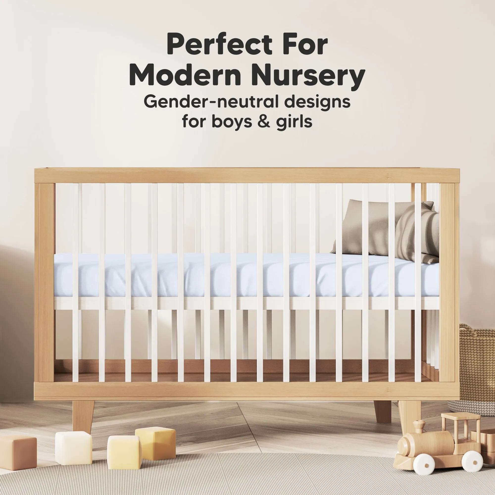 Soothe Fitted Mini Crib Sheet (Blue Flax)