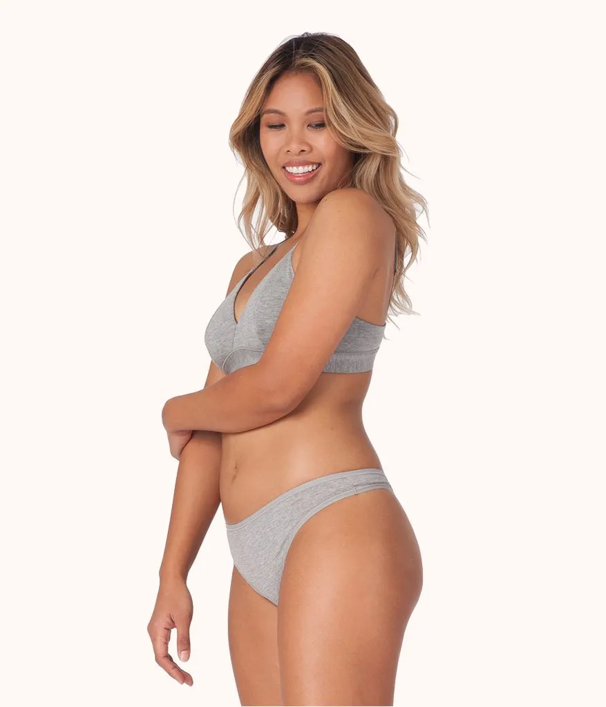 The Cotton Thong 5-Pack: Heather Gray