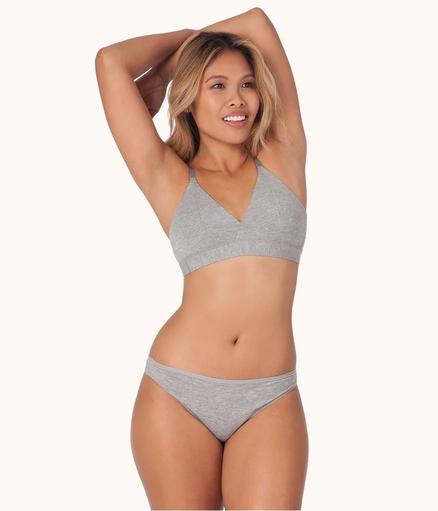 The Cotton Thong 5-Pack: Heather Gray