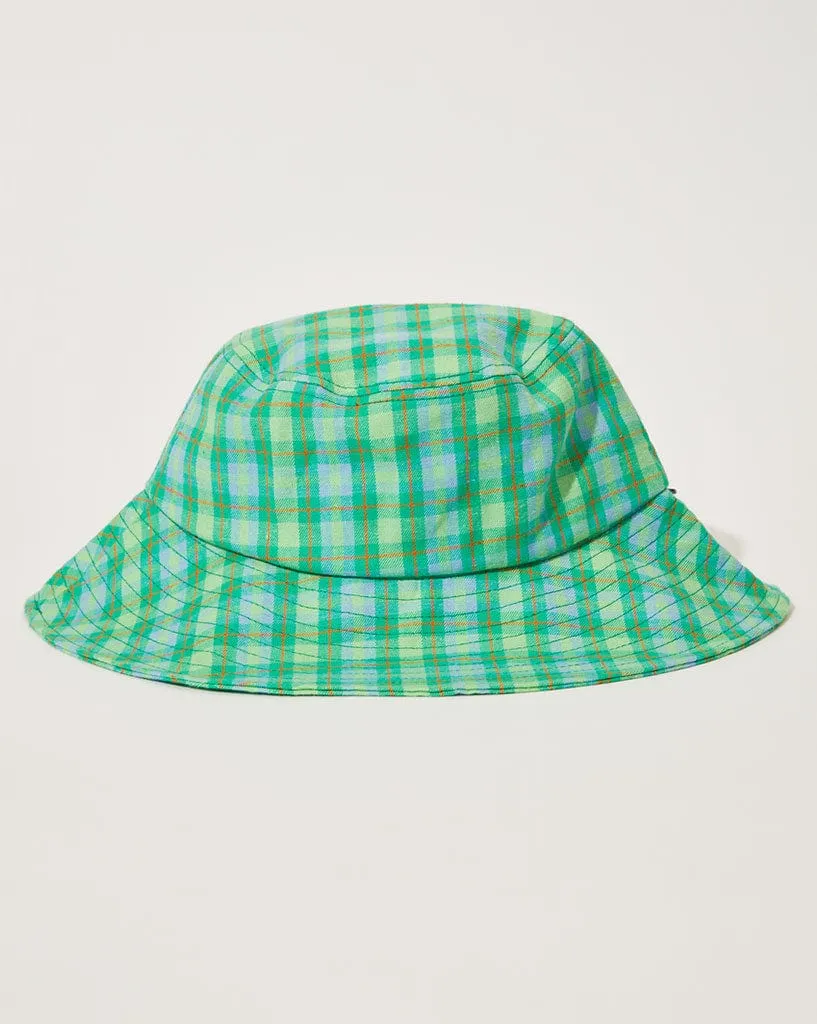 Tully - Hemp Check Wide Brim Hat