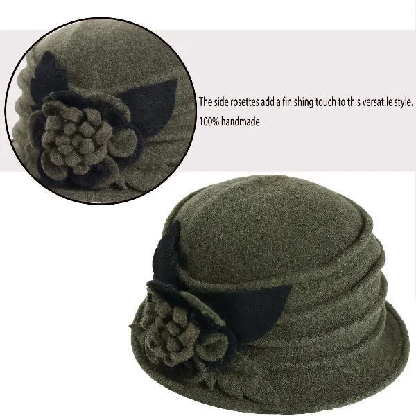 Women Wool Dress Cloche Winter Hat 1920s C020
