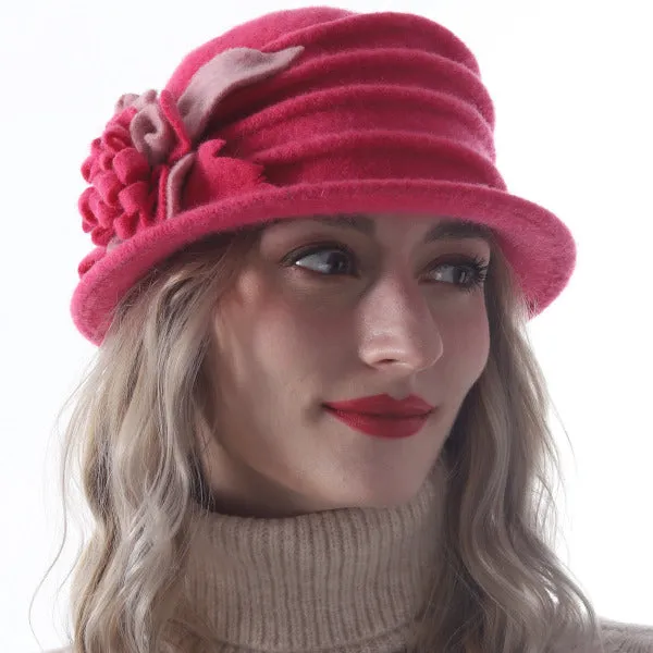 Women Wool Dress Cloche Winter Hat 1920s C020