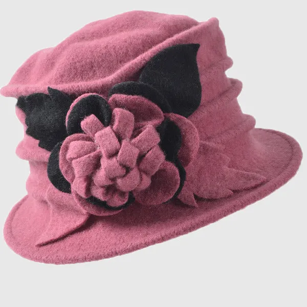 Women Wool Dress Cloche Winter Hat 1920s C020