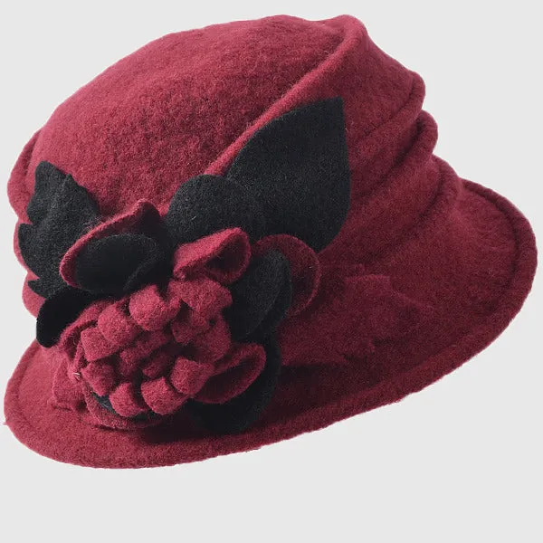Women Wool Dress Cloche Winter Hat 1920s C020