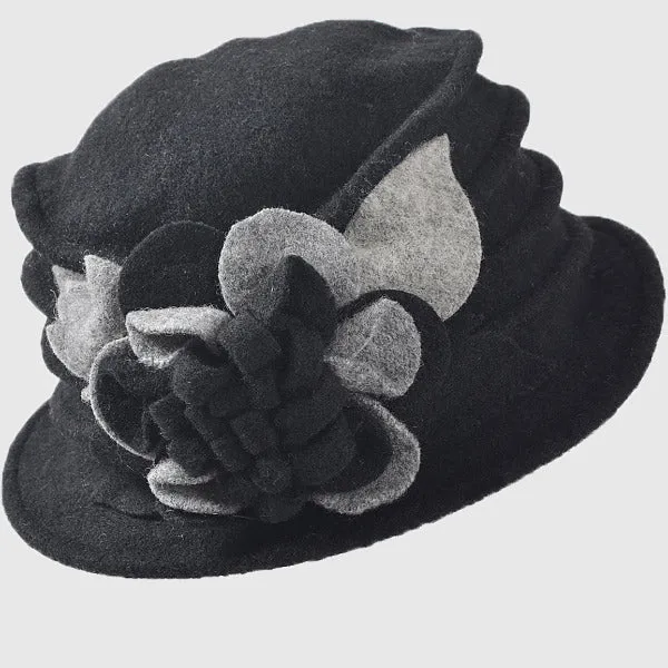 Women Wool Dress Cloche Winter Hat 1920s C020