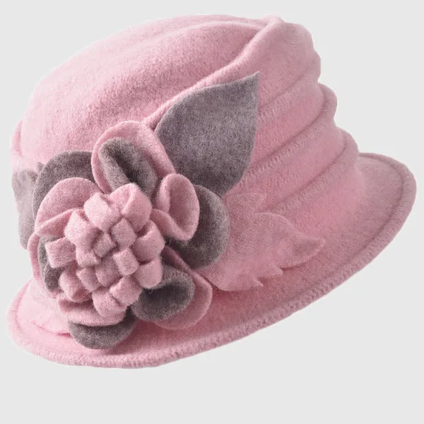 Women Wool Dress Cloche Winter Hat 1920s C020