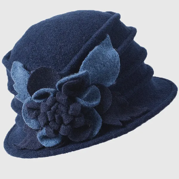 Women Wool Dress Cloche Winter Hat 1920s C020