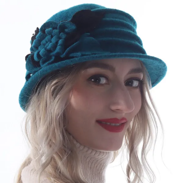 Women Wool Dress Cloche Winter Hat 1920s C020