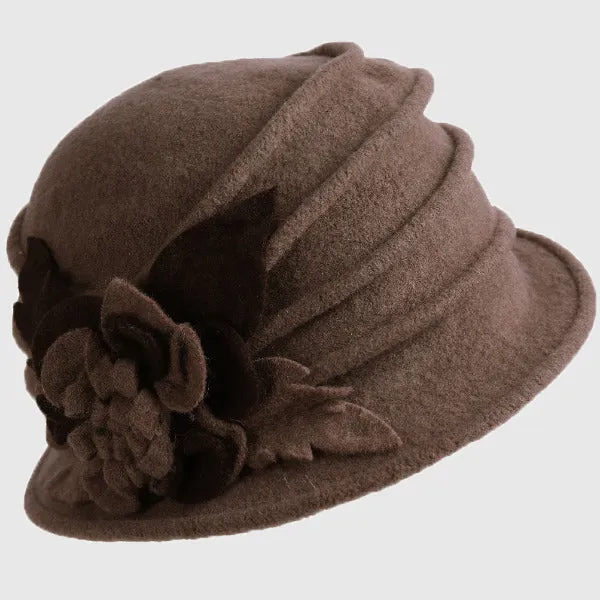 Women Wool Dress Cloche Winter Hat 1920s C020