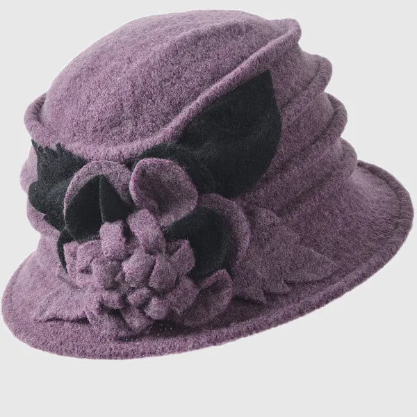Women Wool Dress Cloche Winter Hat 1920s C020