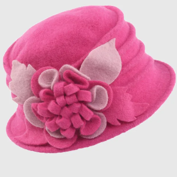 Women Wool Dress Cloche Winter Hat 1920s C020