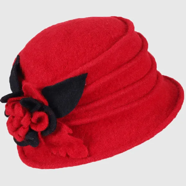 Women Wool Dress Cloche Winter Hat 1920s C020