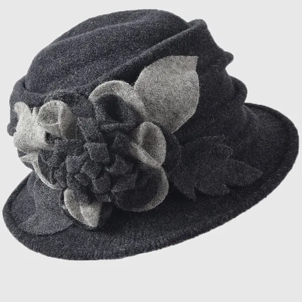 Women Wool Dress Cloche Winter Hat 1920s C020