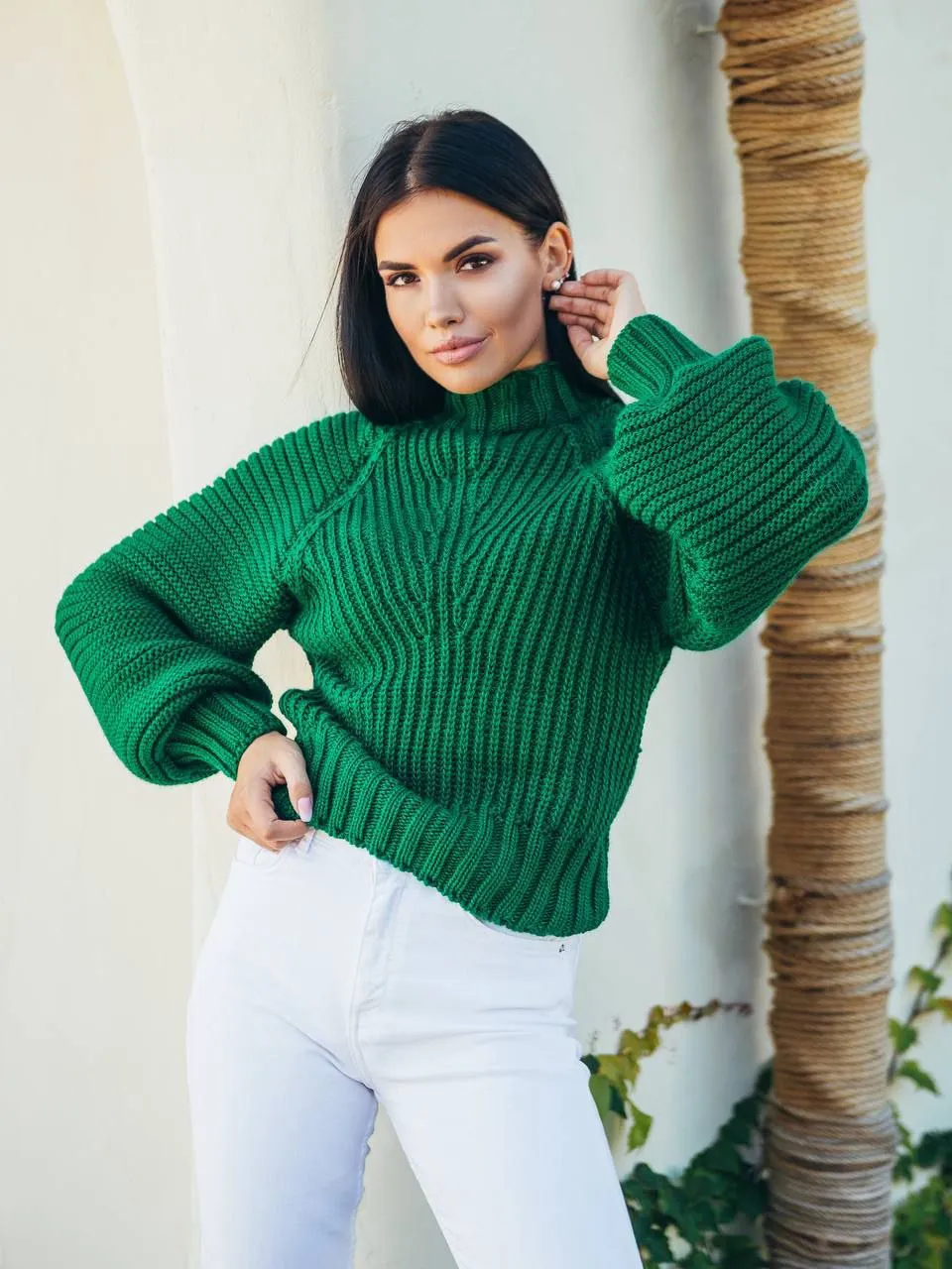 Wool Sweater Stylish Stand Neck Warm Clothes