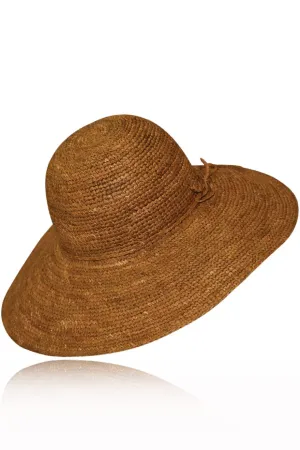 Zuri Handmade Madagascar Hat with Double Knitting in the color of Tobacco